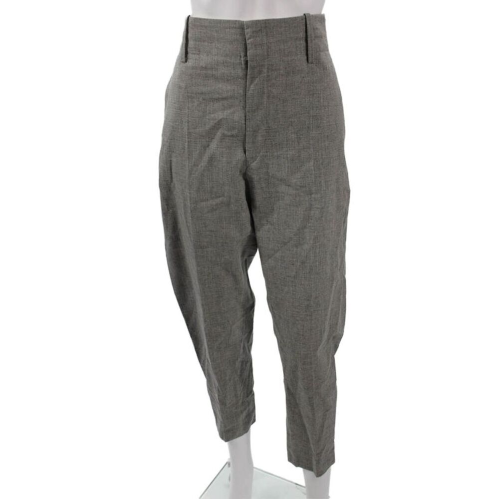 Isabel Marant Etoile Women Gray Ankle Cropped Dress Pants Wool Linen Size 40